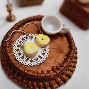 Lemon Frosted Doughnut Earrings